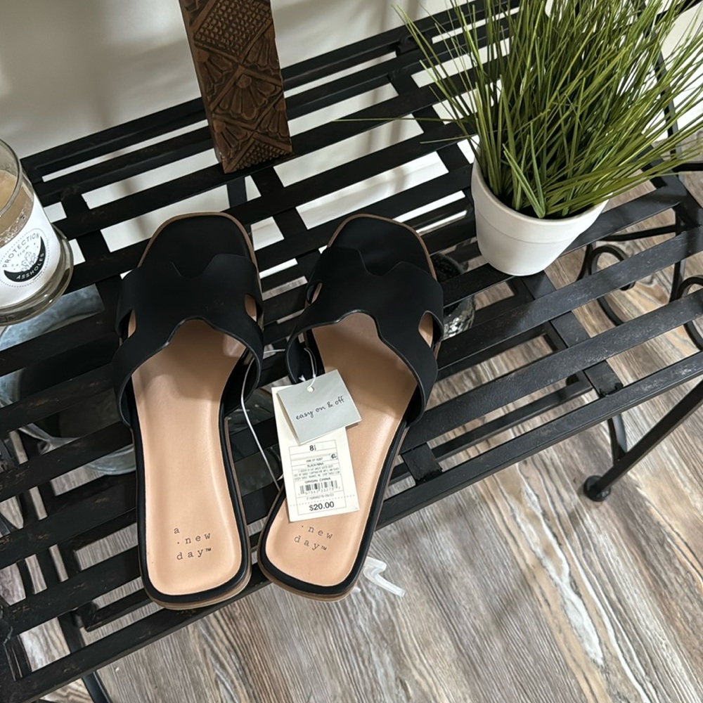 Women’s NWT  a . new day Black Sandals Sz 8.5